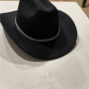 Black Cowboy Hat with Silver Band